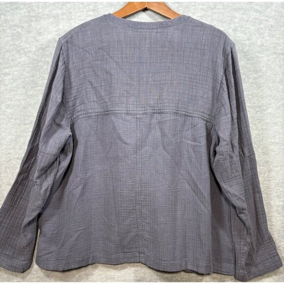 J.Jill Women's Quilted Jacket XL Gray Mixed Media Cotton LIghtweight - Picture 5 of 5